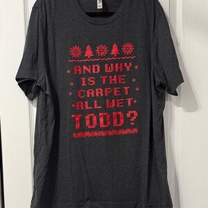 Dark Grey Holiday Shirt with Festive Graphic